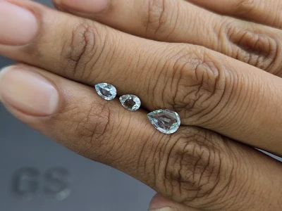 Ensemble aigues-marines taille poire, 1,16 carat, Madagascar photo