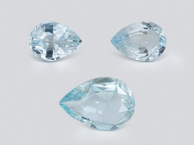 Set of aquamarines pear cut 1.16 carats, Madagascar photo