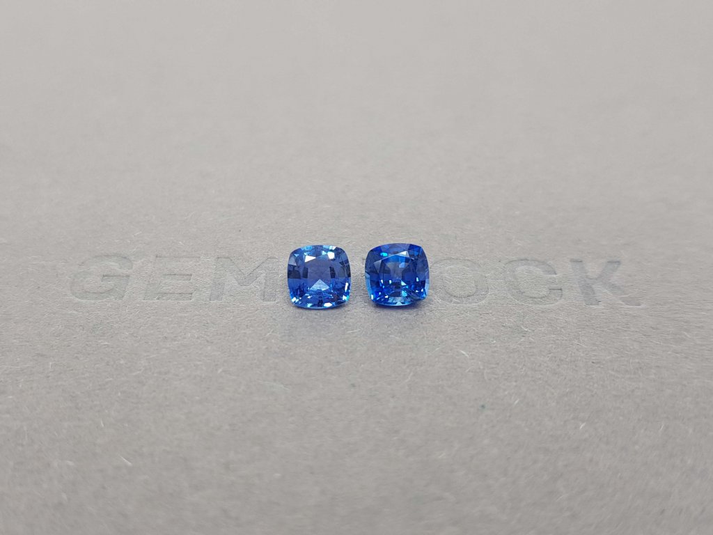 Pair of blue sapphires 1.81 ct cushion cut, Sri Lanka Image №1