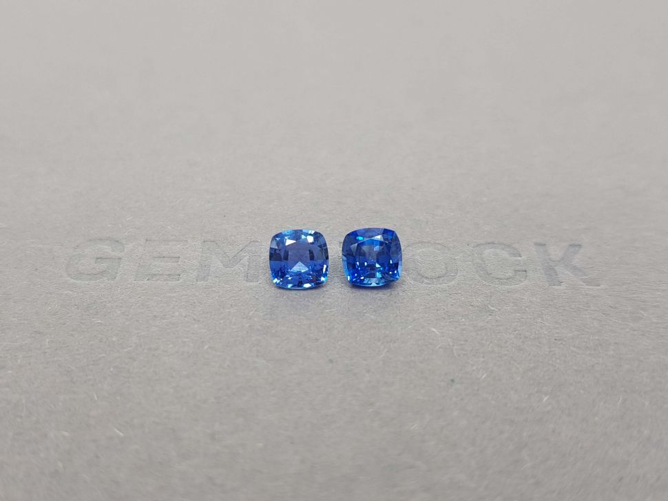 Pair of blue sapphires 1.81 ct cushion cut, Sri Lanka Image №1