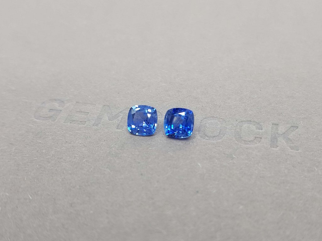Pair of blue sapphires 1.81 ct cushion cut, Sri Lanka Image №3