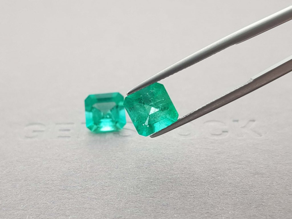 Pair of octagon cut emeralds 4.68 ct, Colombia Image №5