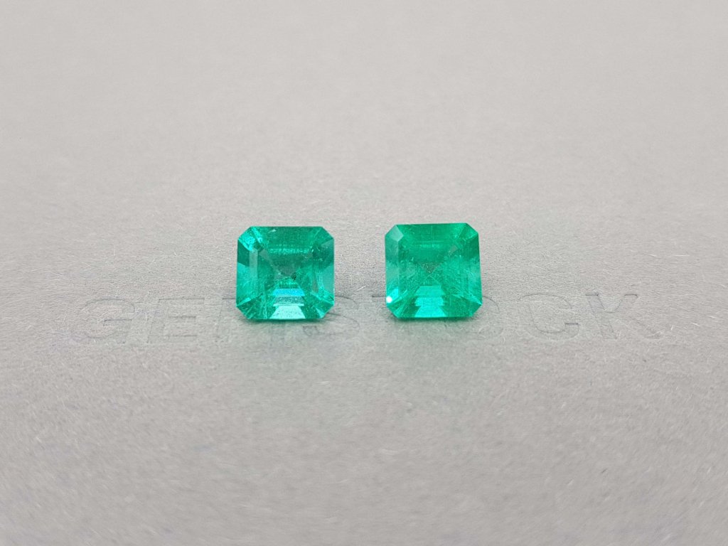 Pair of octagon cut emeralds 4.68 ct, Colombia Image №1