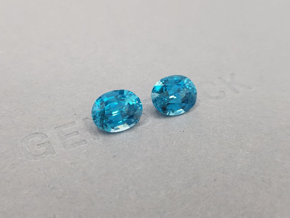 Pair of blue zircons from Cambodia 8.33 ct Image №2