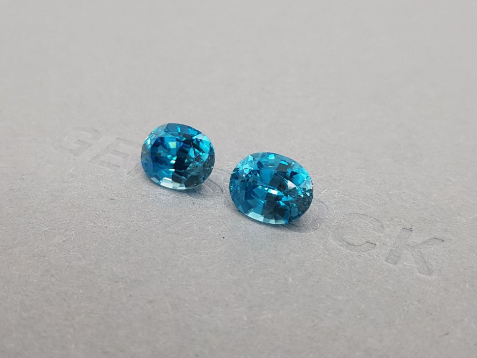 Pair of blue zircons from Cambodia 8.33 ct Image №3