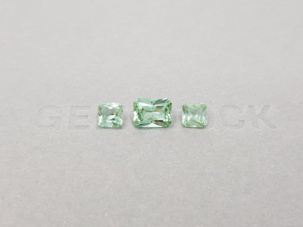Set of light green radiant cut tourmalines 2.86 ct Image №1