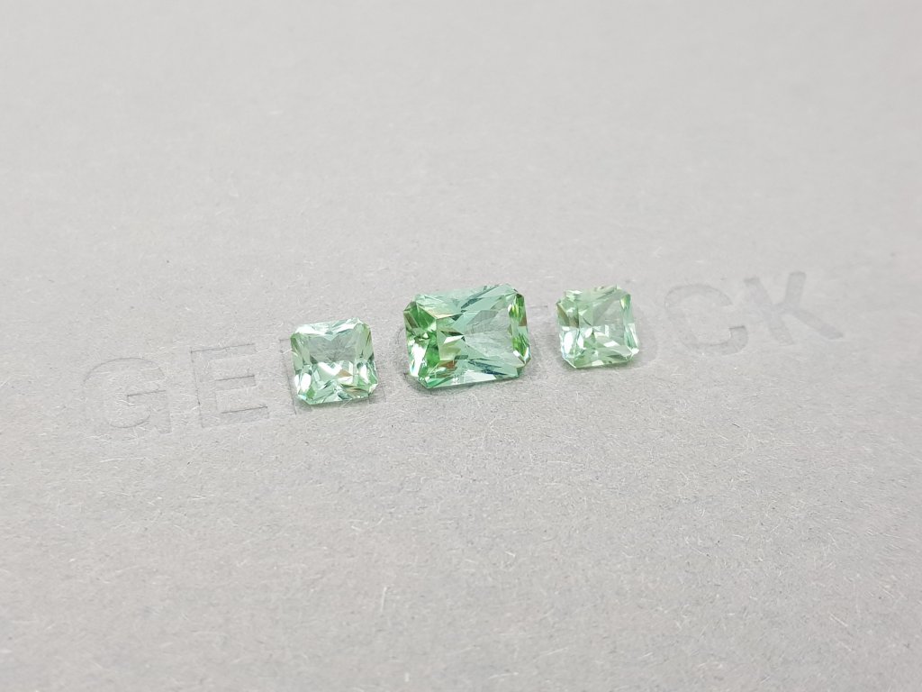 Set of light green radiant cut tourmalines 2.86 ct Image №2