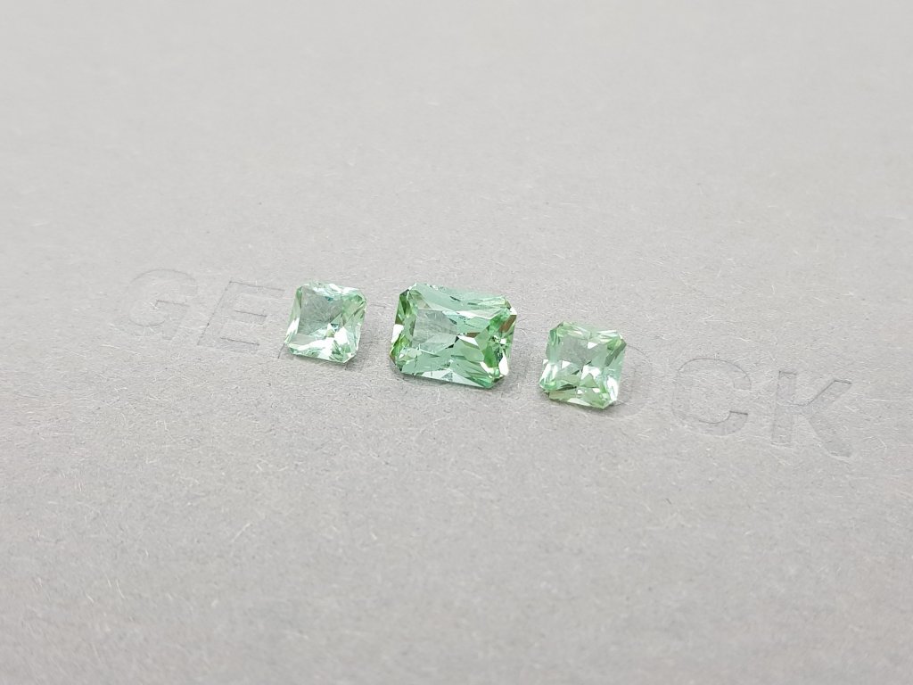 Set of light green radiant cut tourmalines 2.86 ct Image №3