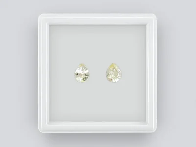 Pair of pastel yellow pear cut sapphires 2.36 carats, Sri Lanka photo