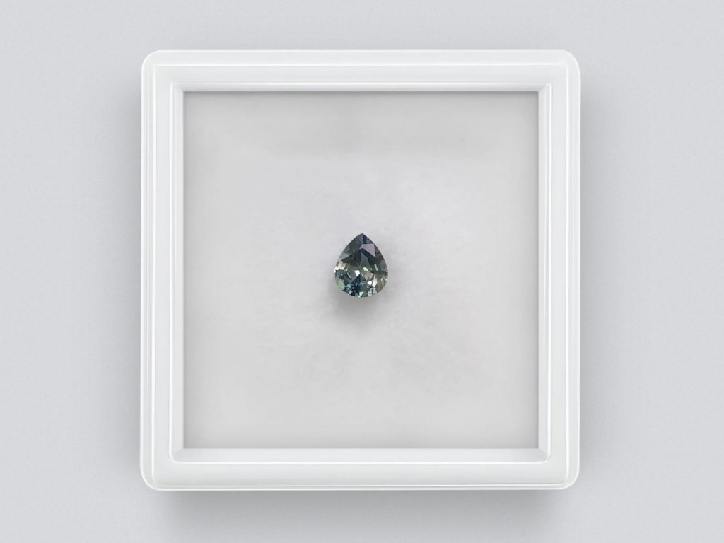 Unheated pear-cut sapphire 0.66 carats from Madagascar  Image №1