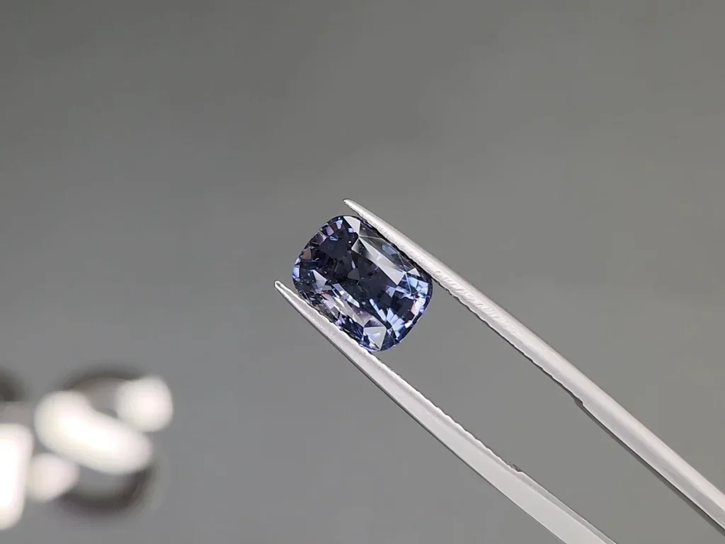 Bluish grey spinel in cushion cut 3.33 carats, Tanzania Image №3