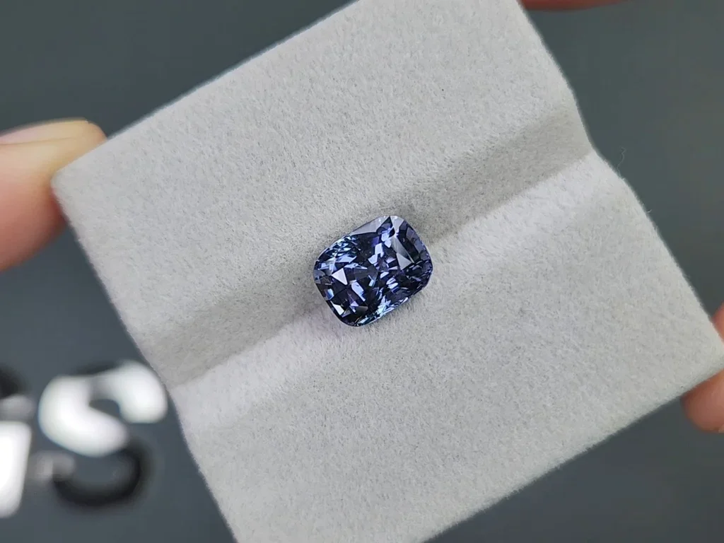 Bluish grey spinel in cushion cut 3.33 carats, Tanzania Image №4
