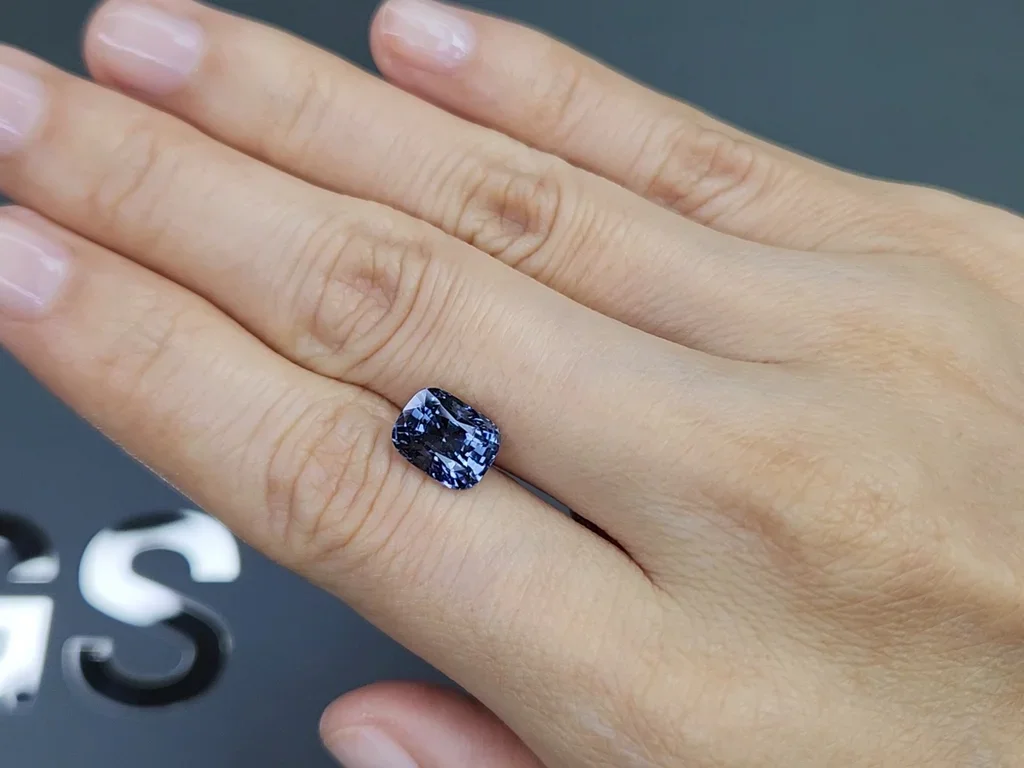 Bluish grey spinel in cushion cut 3.33 carats, Tanzania Image №2