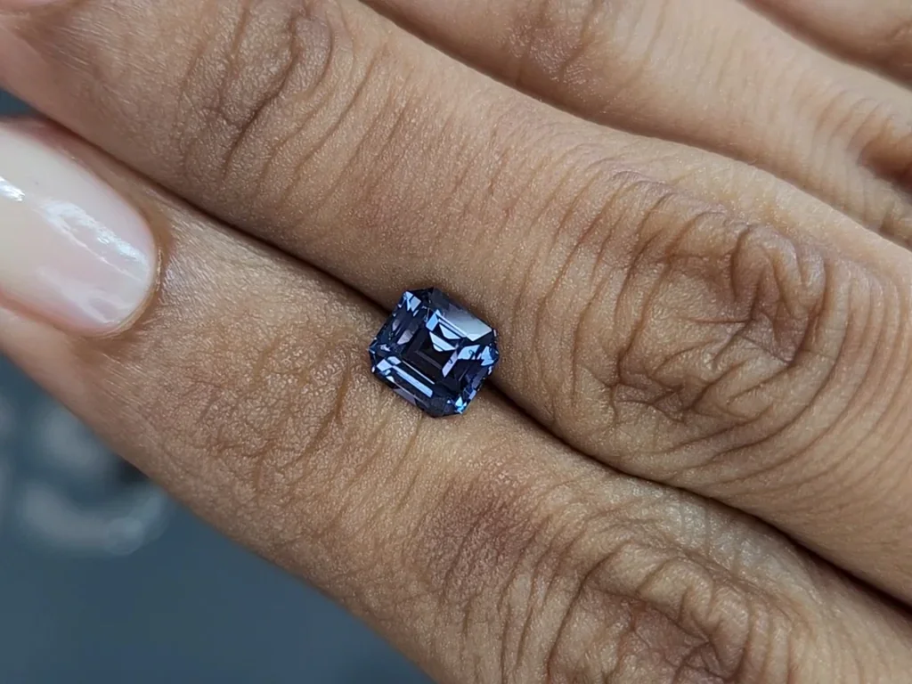Blue spinel octagon cut 1.23 carats, Tanzania Image №2