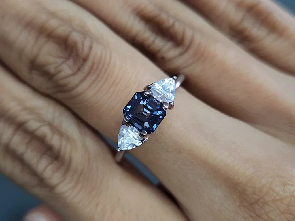 Blue spinel octagon cut 1.23 carats, Tanzania Image №5