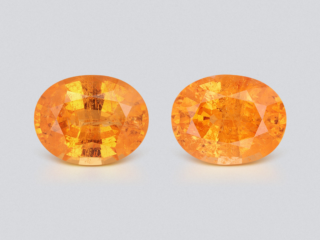 Pair of Fanta spessartines oval cut 9.67 carats, Tanzania Image №1