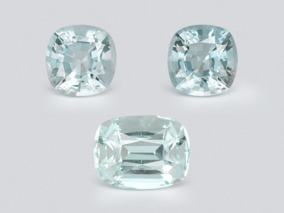 Set aus kissenförmigen aquamarinen 3,07 karat, Madagaskar photo