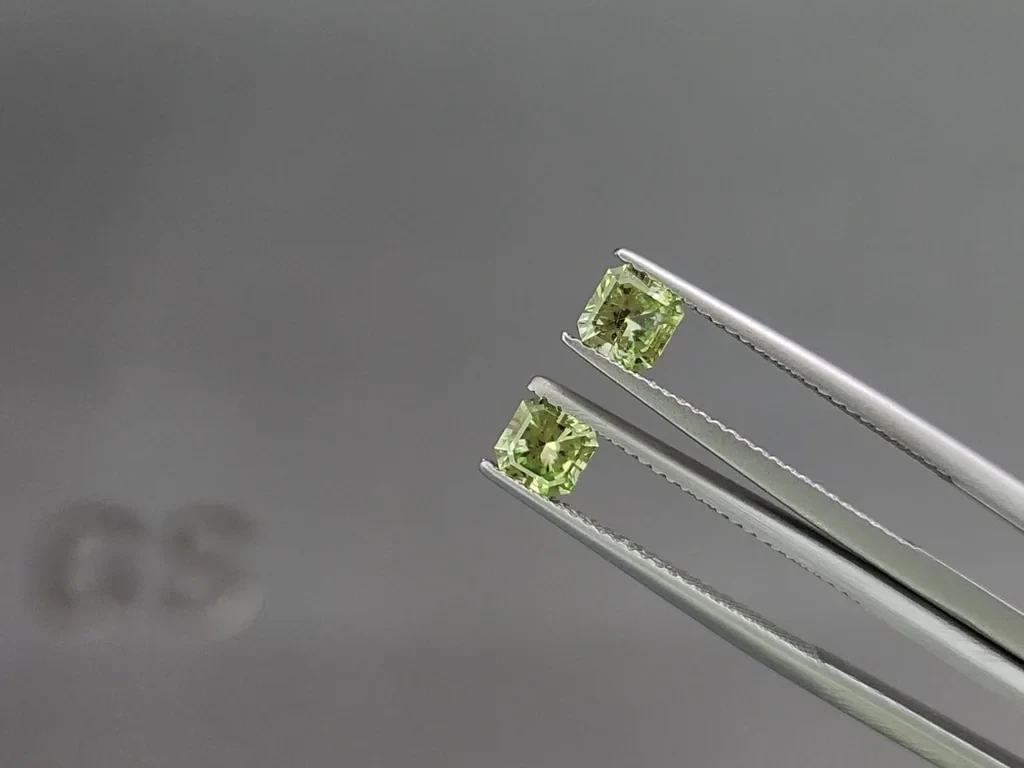 Pair of grossular garnets radiant cut 1.03 carats, Tanzania Image №3