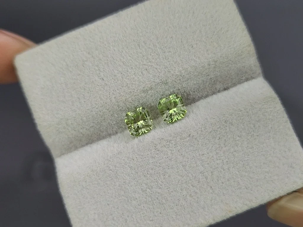 Pair of grossular garnets radiant cut 1.03 carats, Tanzania Image №4