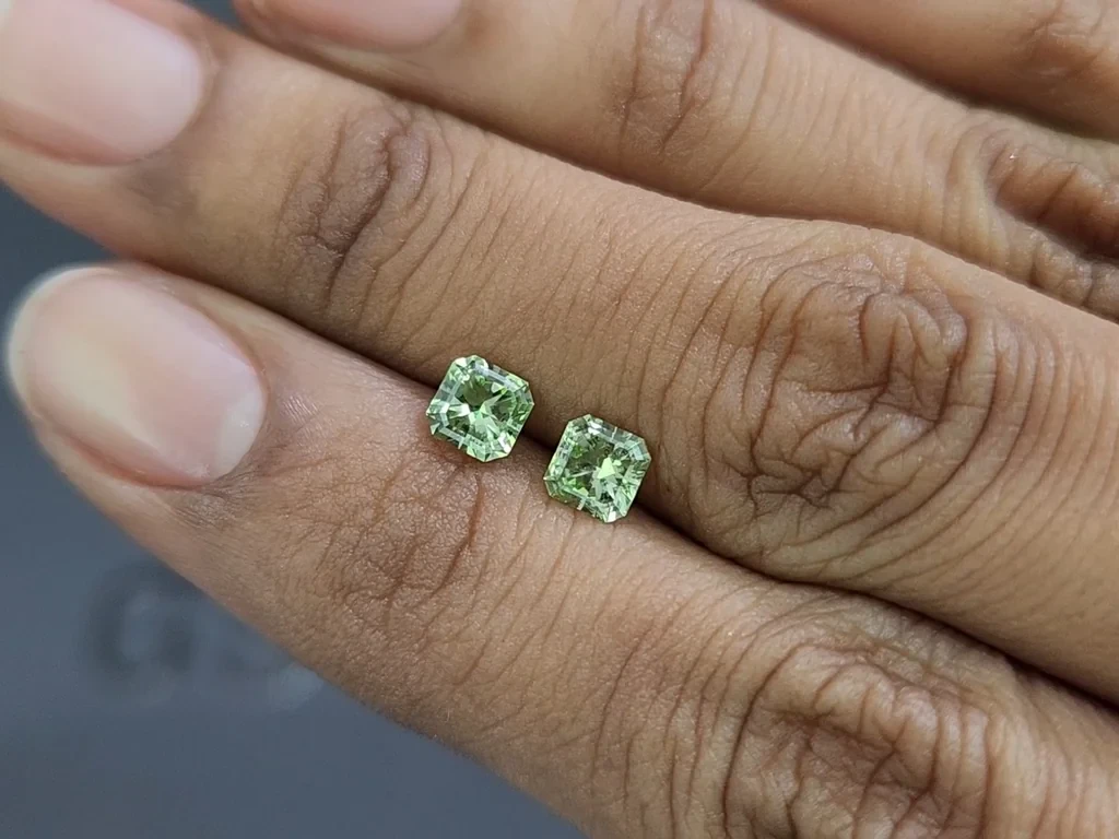 Pair of grossular garnets radiant cut 1.03 carats, Tanzania Image №2