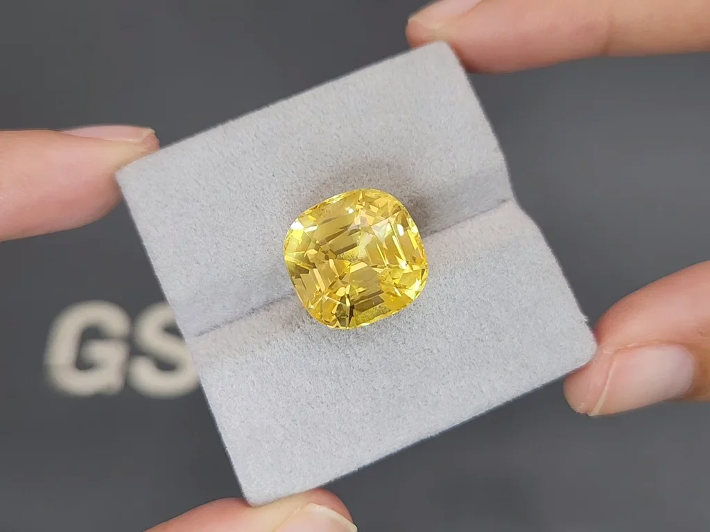 Raro Ceilán Sin Calentar Zafiro De Oro De Talla Cojín 18.14ct Vibrante GRS Image №4