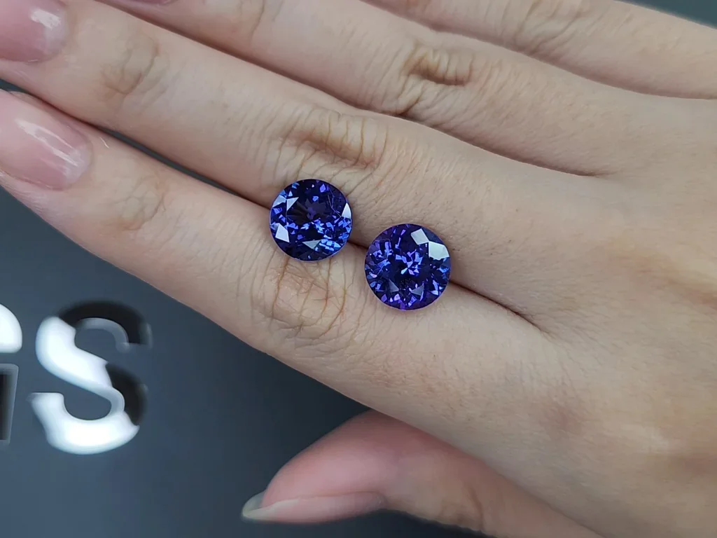 Paar tansanite im rundschliff 8,32 carats, Tansania Image №2