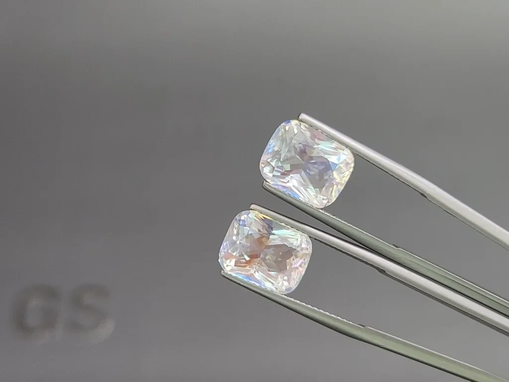 Deux pierres de lune taille coussin, 10,52 carats, Madagascar  Image №3