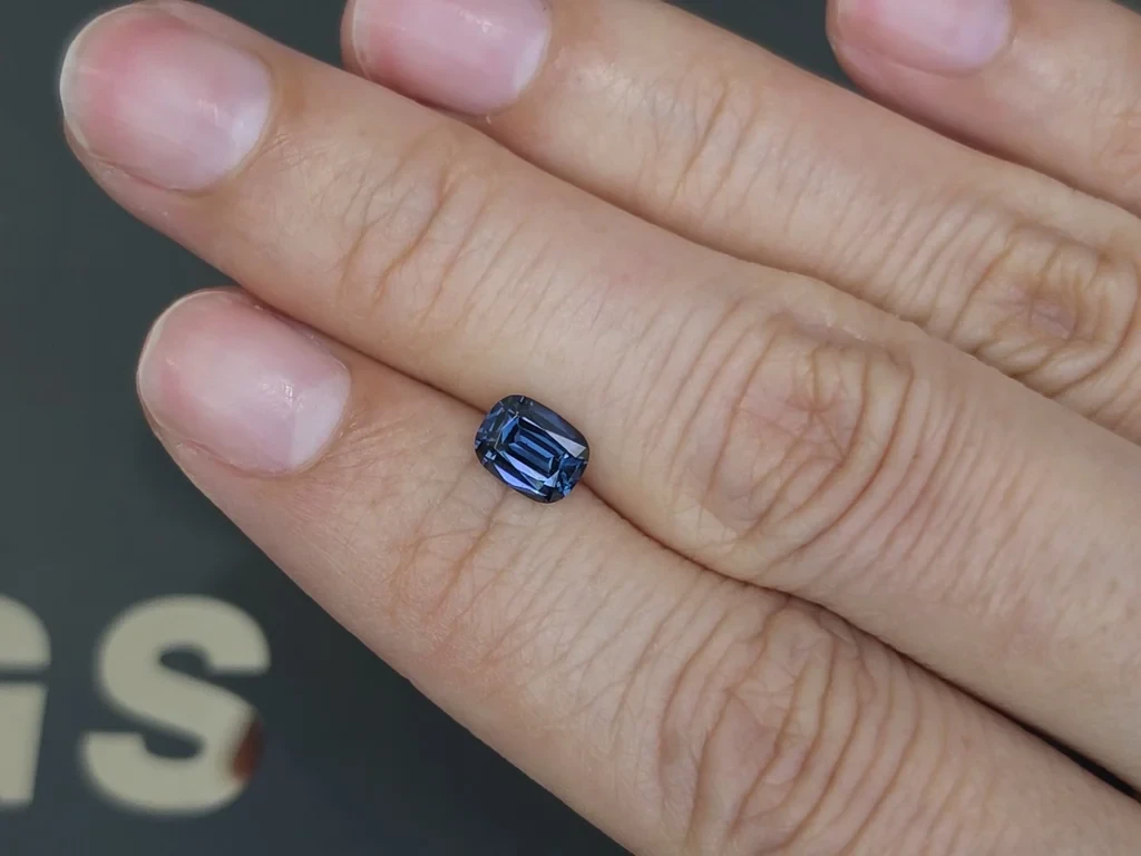 Blue spinel cushion cut 0.78 carats, Tanzania Image №2