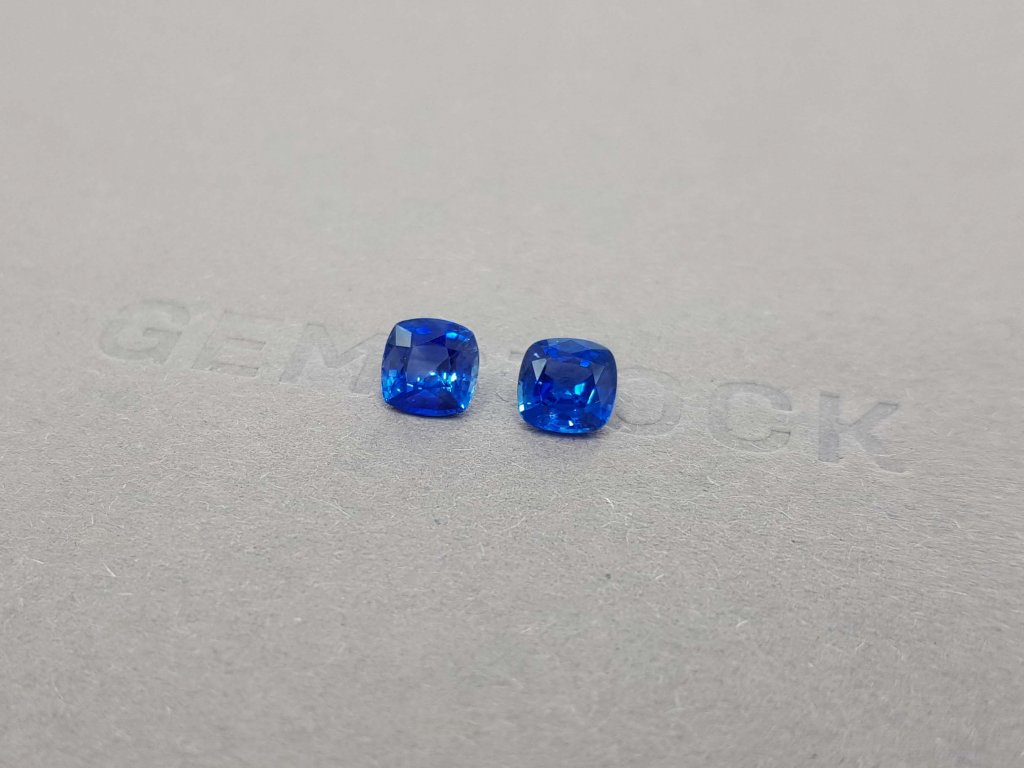 Pair of blue sapphires 2.10 ct cushion cut, Sri Lanka Image №3