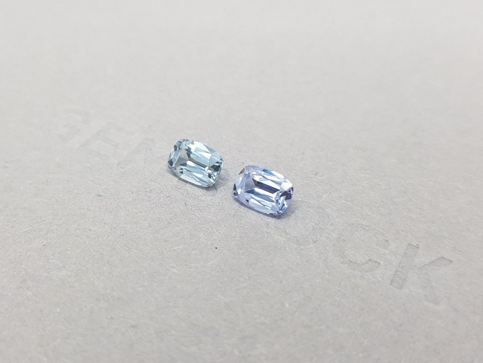 Pair of light blue unheated sapphires 1.70 ct Image №3