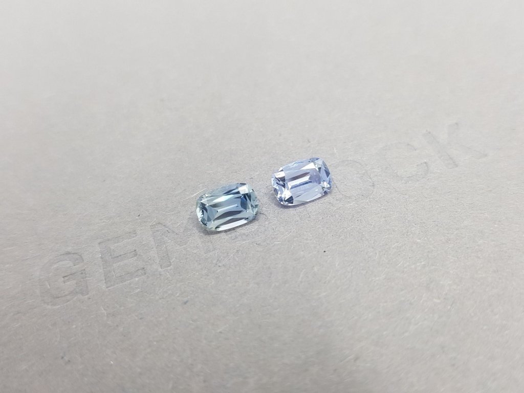 Pair of light blue unheated sapphires 1.70 ct Image №2