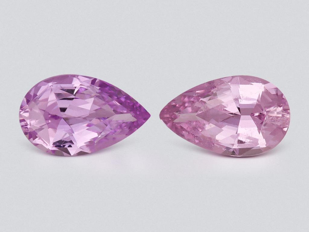 Pair of unheated pink sapphires in pear cut 1.88 carats, Sri Lanka Image №1