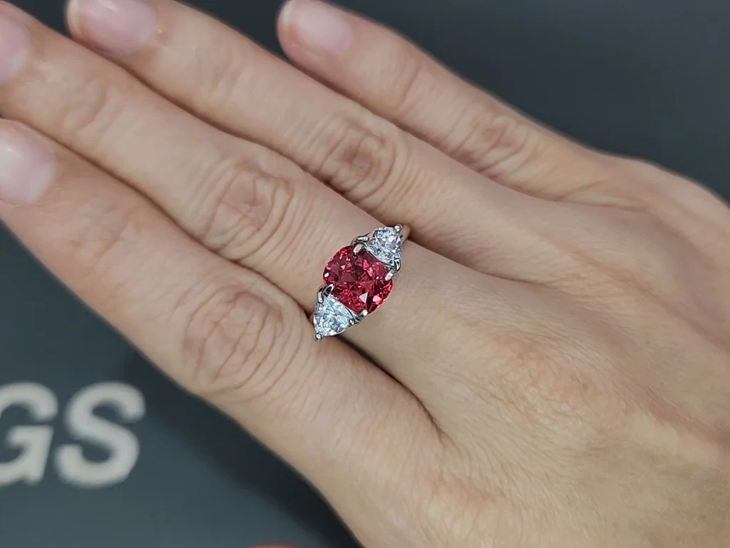 Spinel orange red cushion cut 2.01 carats, Tanzania Image №5