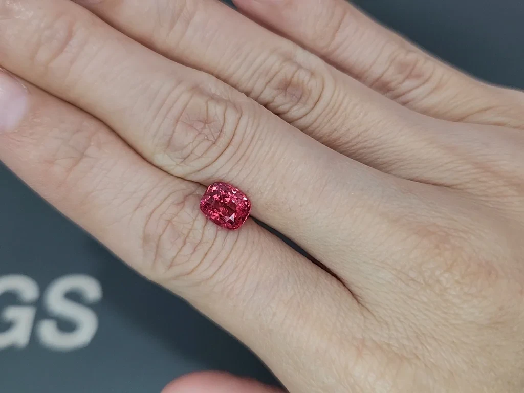 Spinel orange red cushion cut 2.01 carats, Tanzania Image №2