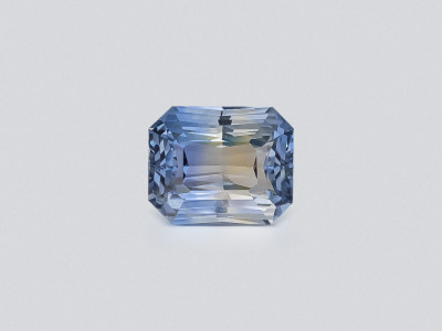 Saphir taille octogonale polychrome jaune-bleu non chauffé 15,45 carats, Sri Lanka  photo