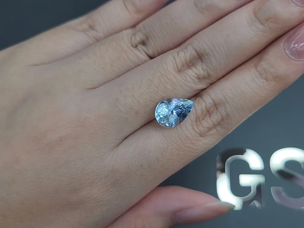 Aquamarine in pear cut 3.21 carats, Madagascar Image №2