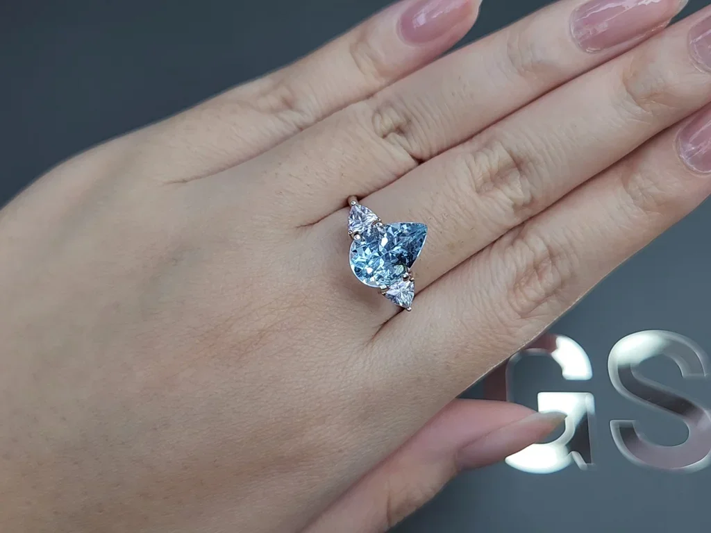 Aquamarine in pear cut 3.21 carats, Madagascar Image №5