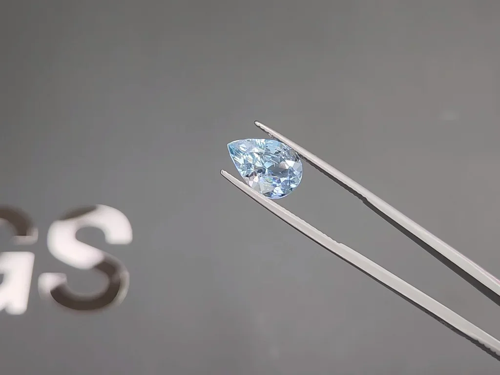 Aquamarine in pear cut 3.21 carats, Madagascar Image №3