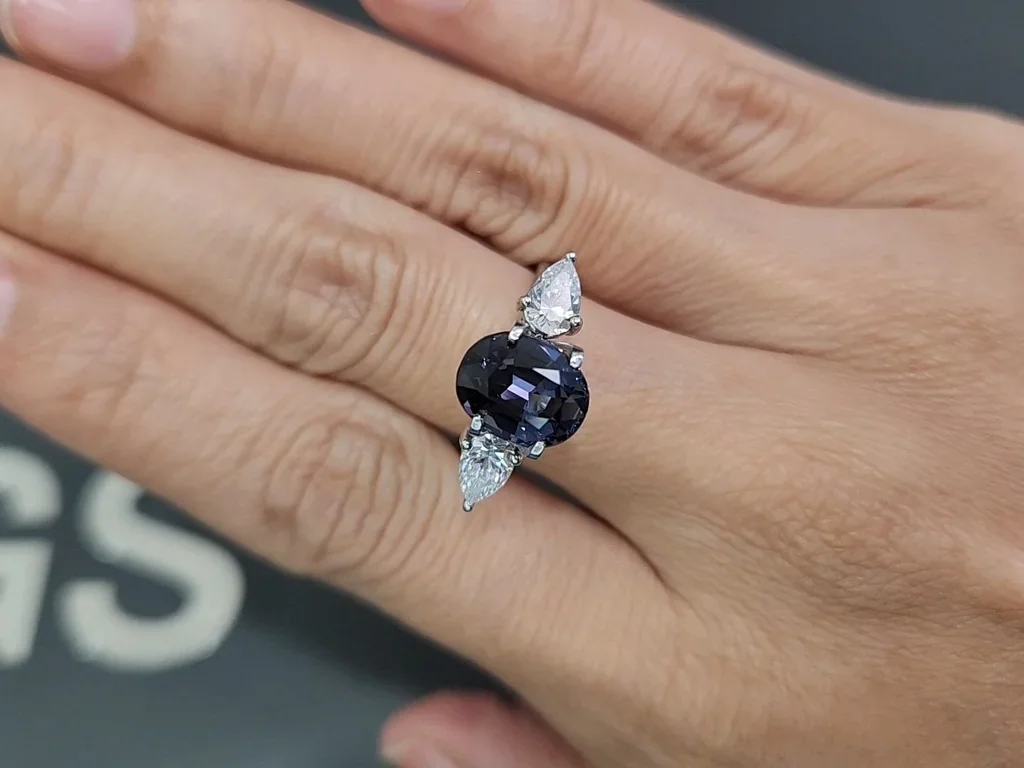 Violet grey spinel oval cut 3.07carats, Tanzania Image №5