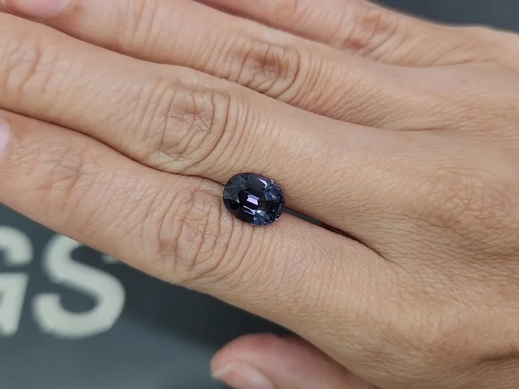 Violet grey spinel oval cut 3.07carats, Tanzania Image №2