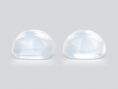 Pair of moonstones cabochon cut 5.34 carats, Burma photo