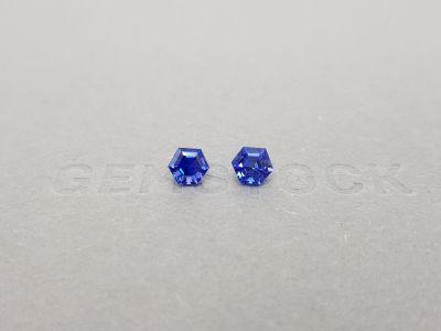 Pair of hexagon-cut tanzanites 1.55 ct photo