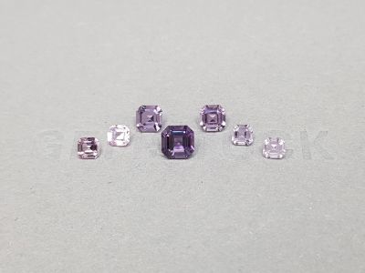Set of pink, purple and magenta spinels 2.53 ct photo