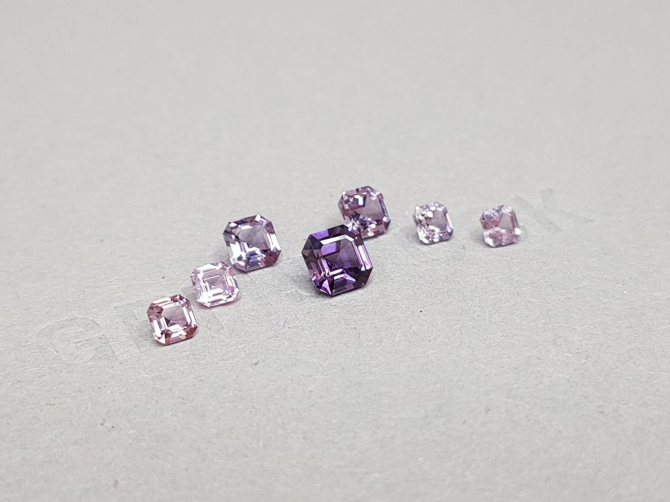 Set of pink, purple and magenta spinels 2.53 ct Image №2