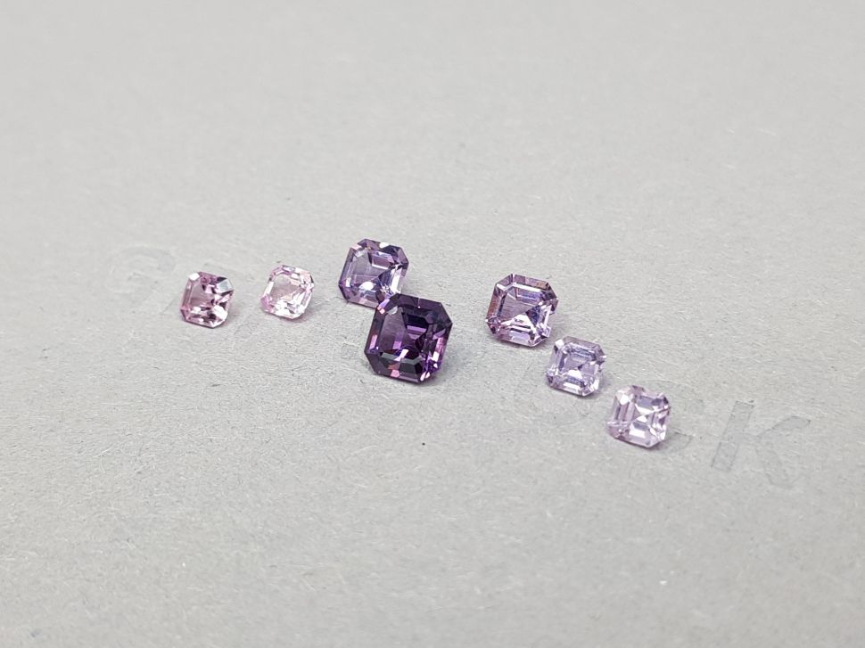 Set of pink, purple and magenta spinels 2.53 ct Image №3