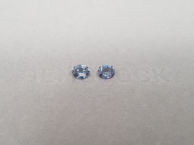 Pair of blue-gray oval cut spinels 1.17 ct, Burma photo