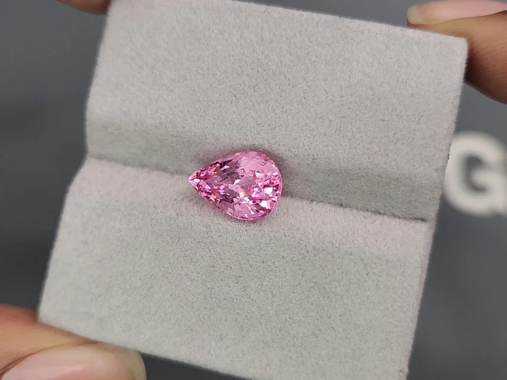 Pear-cut baby pink spinel 2.85 carats, Vietnam Image №4