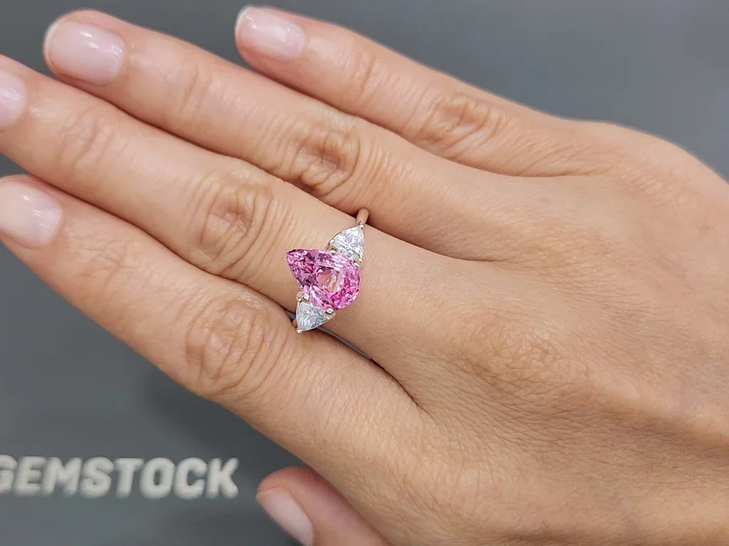 Pear-cut baby pink spinel 2.85 carats, Vietnam Image №5