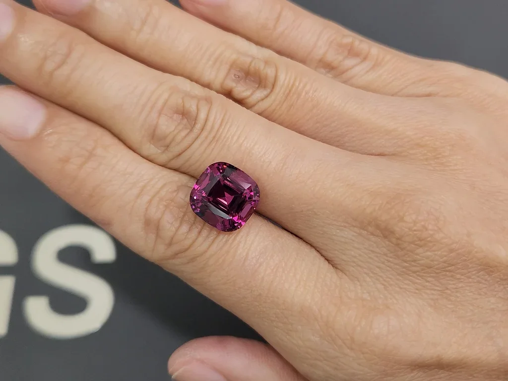 Garnet rhodolite cushion cut 8.64 carats, Tanzania Image №2