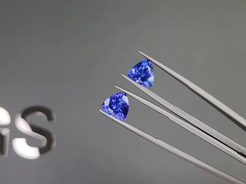 Paar tansanite im trillionschliff 5,59 karat, Tansania Image №3